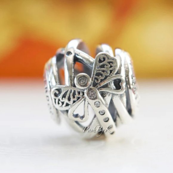 Pandora Openwork Dragonfly Charm 797025CZ - Picture 1 of 2